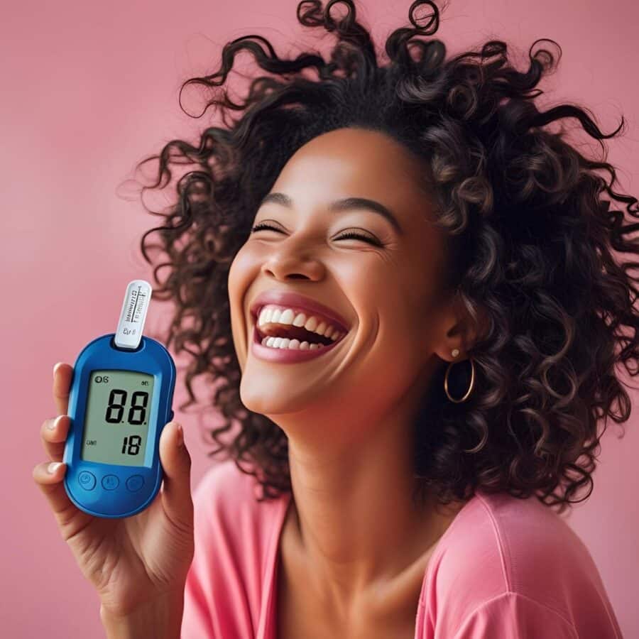 Frau misst Blutzucker, Diabetes in der Zahnmedizin